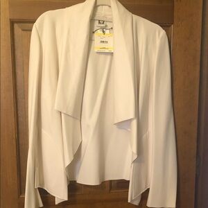 Anne Klein Off-White or Cream Draped Open Front Blazer